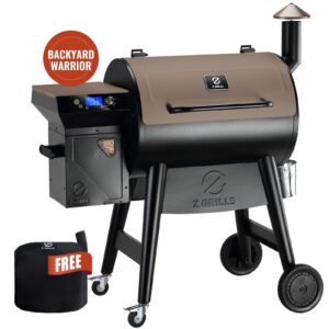 Z GRILLS Backyard Warrior 697 sq.in 8-in-1 Wood Pellet Grill Smoker with PID V3.0 Technology, LCD Screen, Meat Probes and Rain Cover