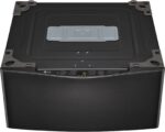 LG – SideKick 1.0 Cu. Ft. High-Efficiency Smart Top Load Pedestal Washer with 3-Motion Technology – Black steel