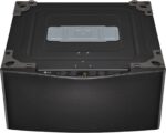LG – SideKick 1.0 Cu. Ft. High-Efficiency Smart Top Load Pedestal Washer with 3-Motion Technology – Black steel