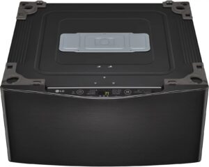 LG – SideKick 1.0 Cu. Ft. High-Efficiency Smart Top Load Pedestal Washer with 3-Motion Technology – Black steel
