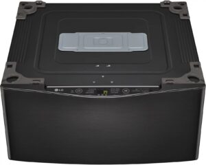 LG – SideKick 1.0 Cu. Ft. High-Efficiency Smart Top Load Pedestal Washer with 3-Motion Technology – Black steel
