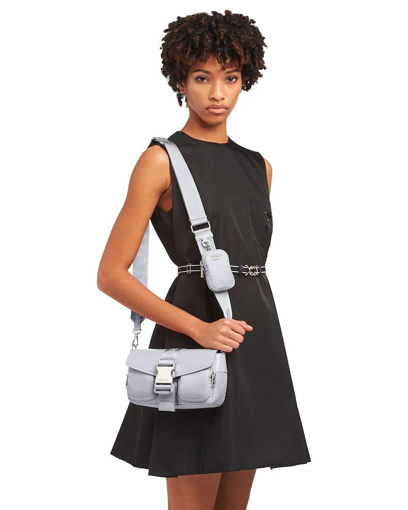 Prada Pocket Nylon and Brushed Leather Bag - Image 5