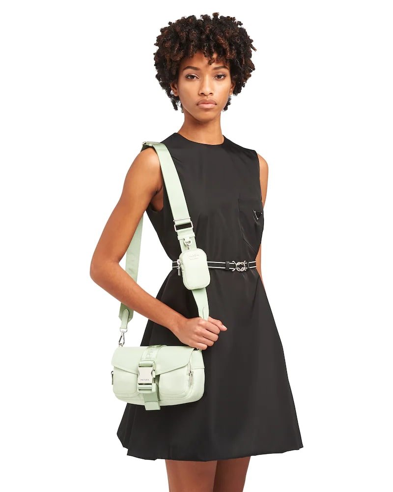 Prada Pocket Nylon and Brushed Leather Bag - Image 38