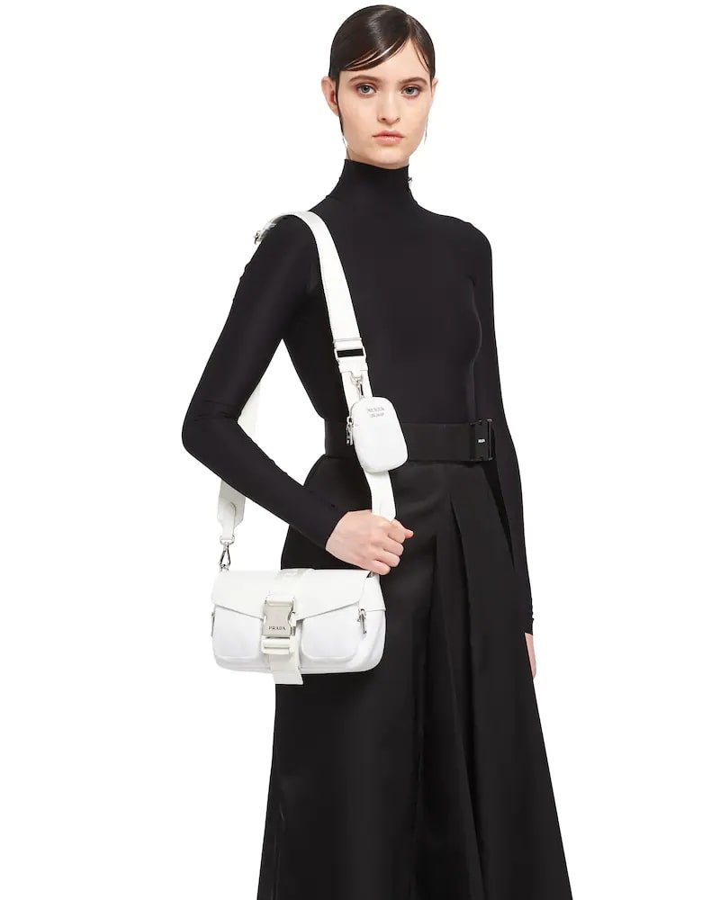 Prada Pocket Nylon and Brushed Leather Bag - Image 20