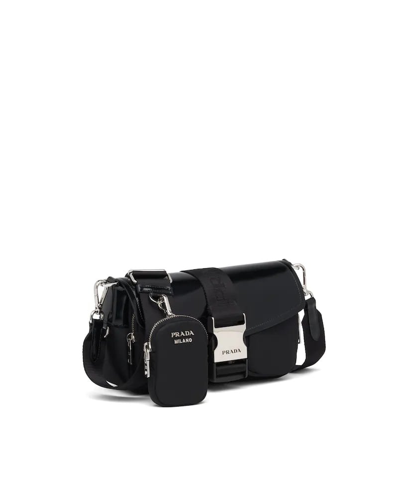 Prada Pocket Nylon and Brushed Leather Bag - Image 11