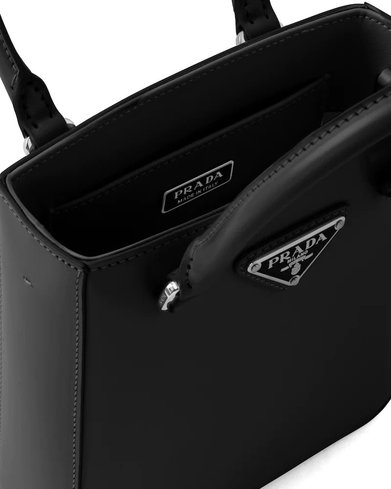 Prada Small Brushed Leather Tote - Image 14