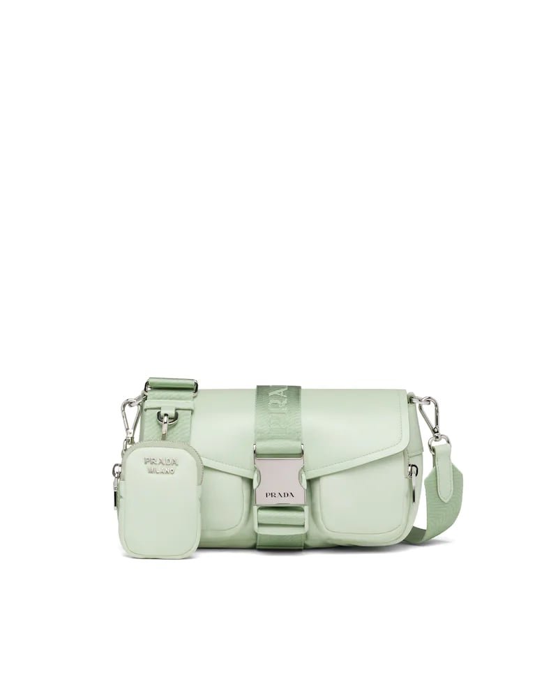 Prada Pocket Nylon and Brushed Leather Bag