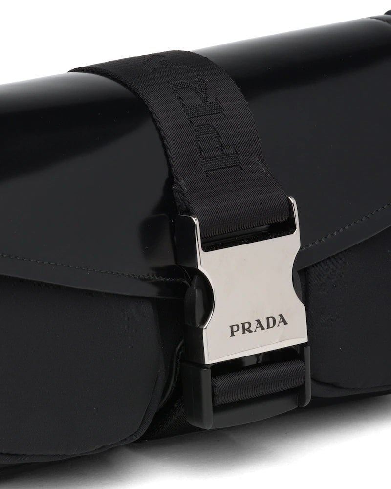 Prada Pocket Nylon and Brushed Leather Bag - Image 10