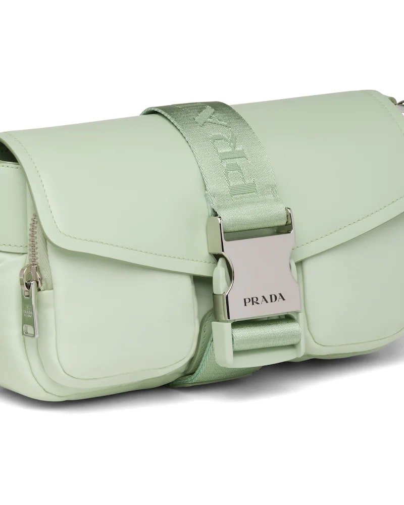 Prada Pocket Nylon and Brushed Leather Bag - Image 12