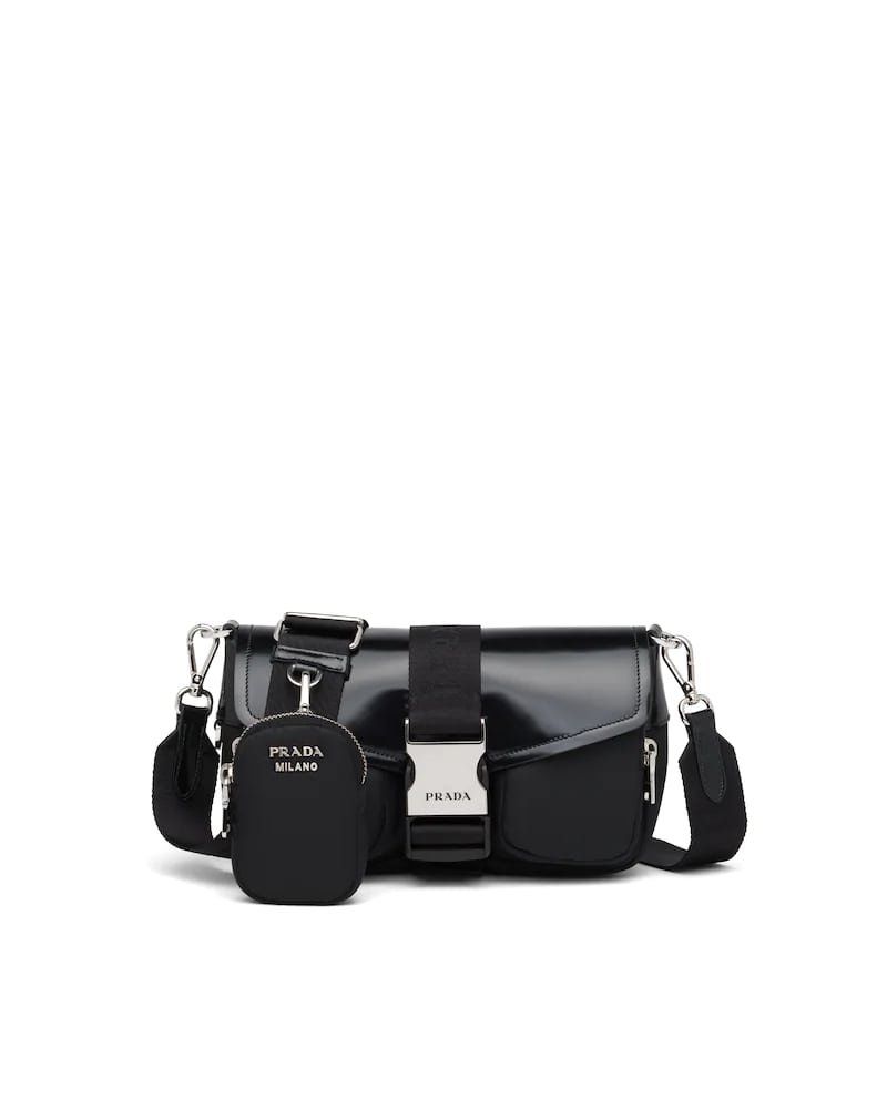 Prada Pocket Nylon and Brushed Leather Bag - Image 7