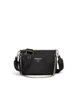 Re-nylon and Saffiano Leather Shoulder Bag