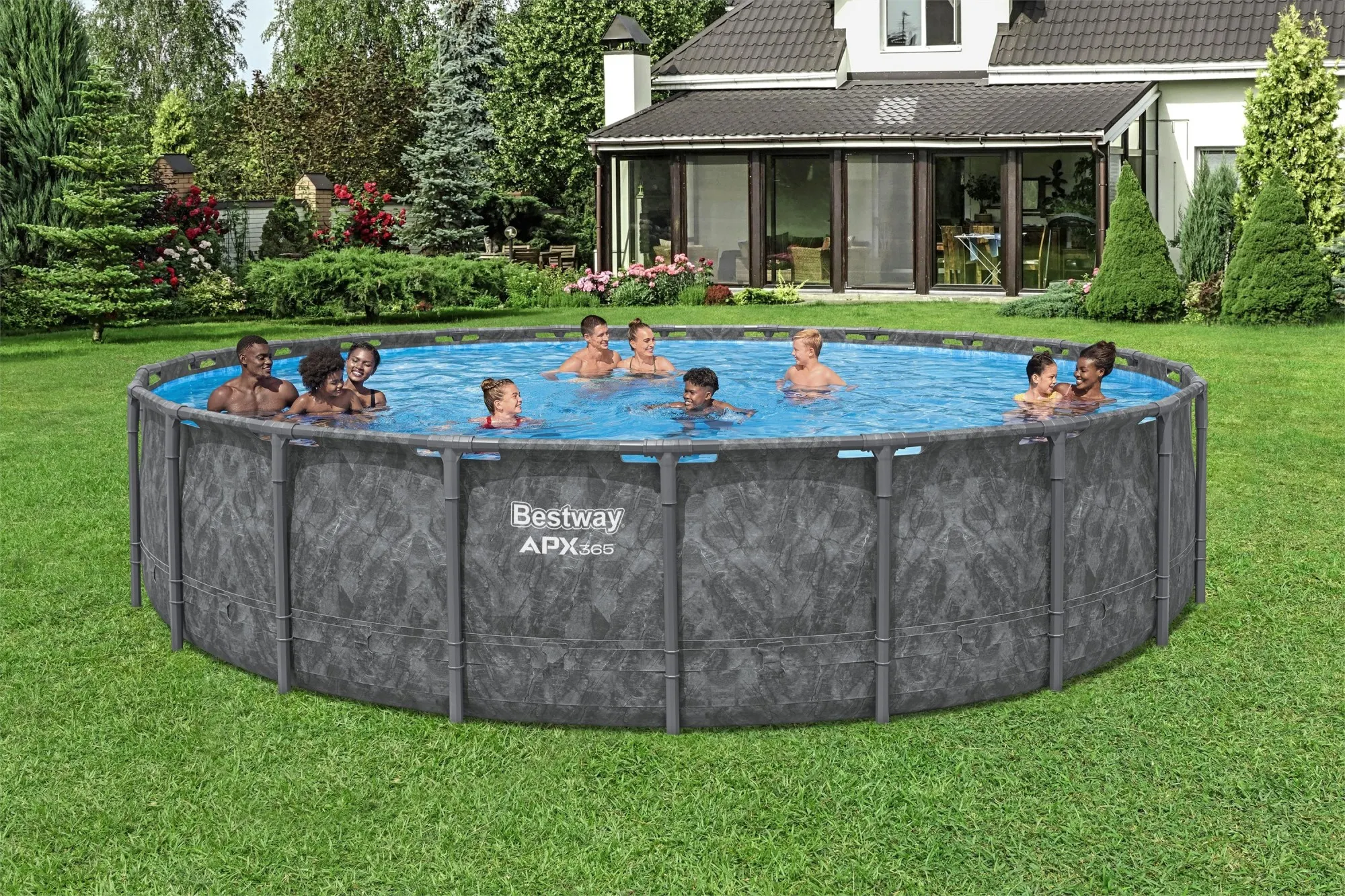 Bestway APX 365 22’x52″ Round Above Ground Swimming Pool Set with Pump and Ladder - Image 6