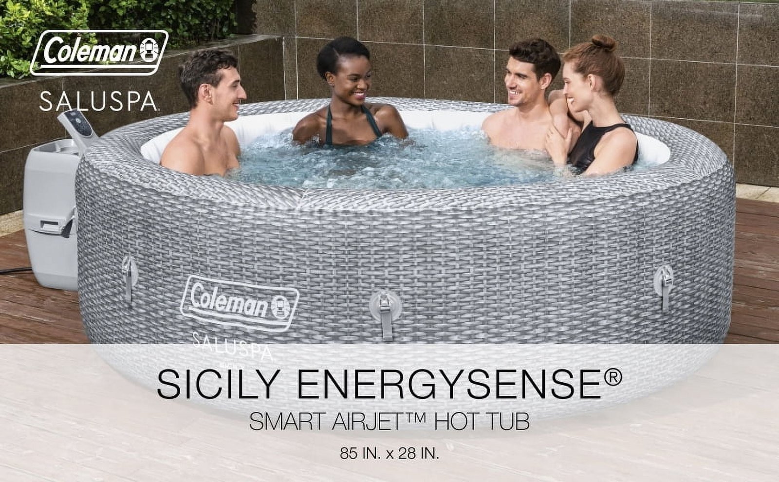 Coleman Sicily AirJet Inflatable Hot Tub w/ Cover w/ Pump #P09144 - Image 2