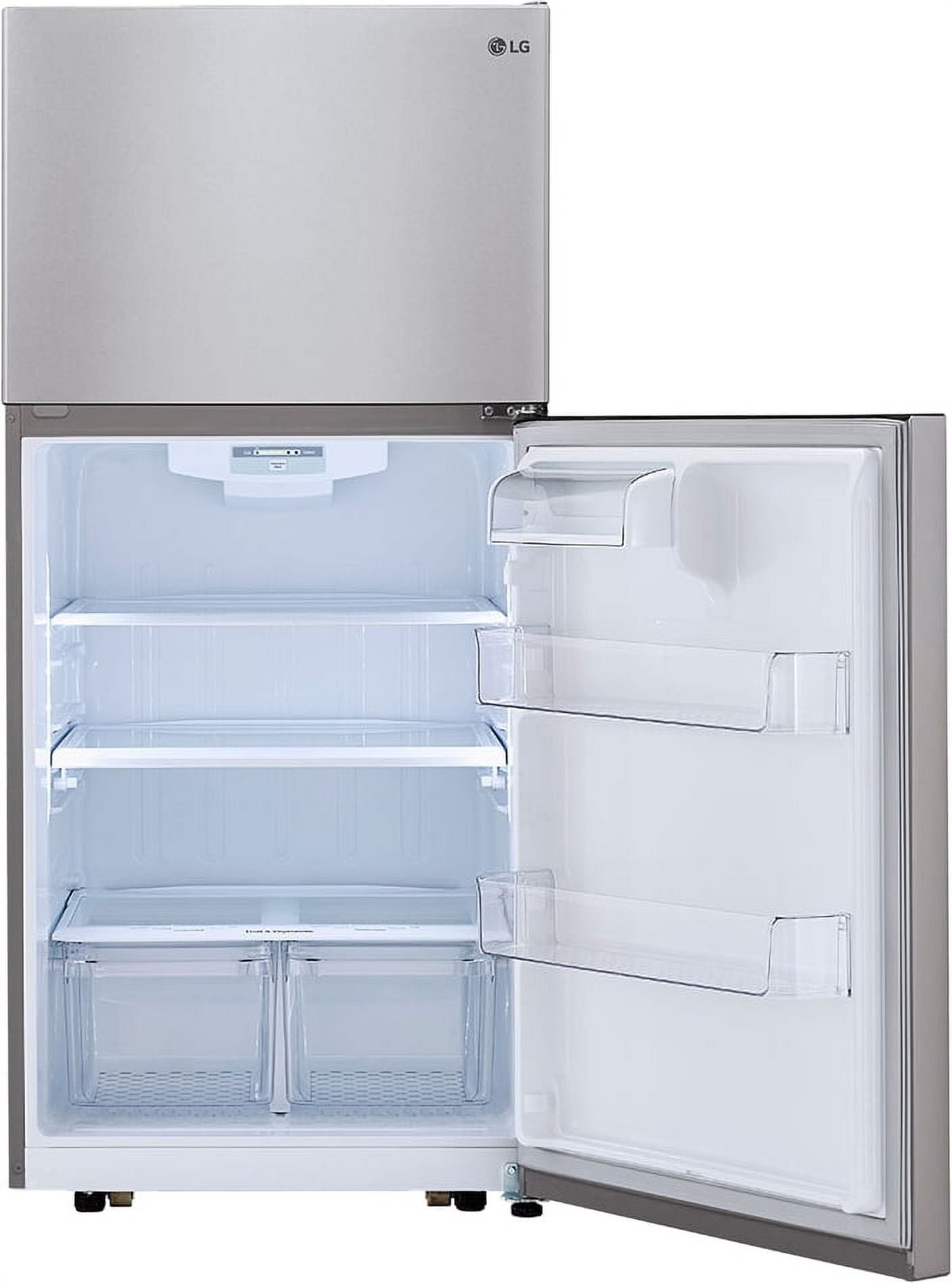 LG 20 cu. ft. 30 Inch Wide Top Freezer Refrigerator – Stainless Steel - Image 4