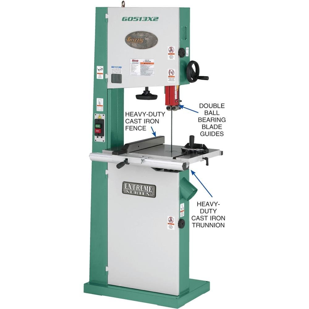 Grizzly G0513X2 – 17″ 2 HP Bandsaw w/ Cast-Iron Trunnion - Image 8