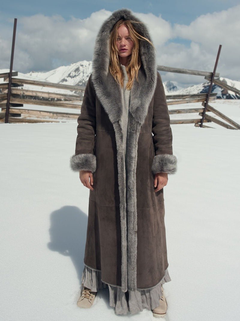 Gabriella Hooded Sheepskin Coat - Image 2