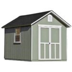 Installed Meridian 8 ft. x 10 ft. Wood Storage Shed with Driftwood Shingles