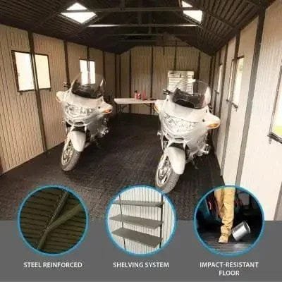 Lifetime 11 Ft. X 21 Ft. Outdoor Storage Shed With Tri-Fold Doors - Image 8