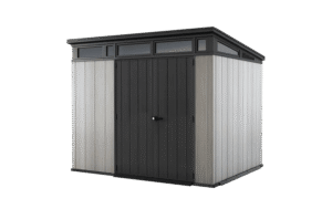 Keter Artisan 9×7 Foot Large Outdoor Shed with Floor with Modern Design for Patio Furniture