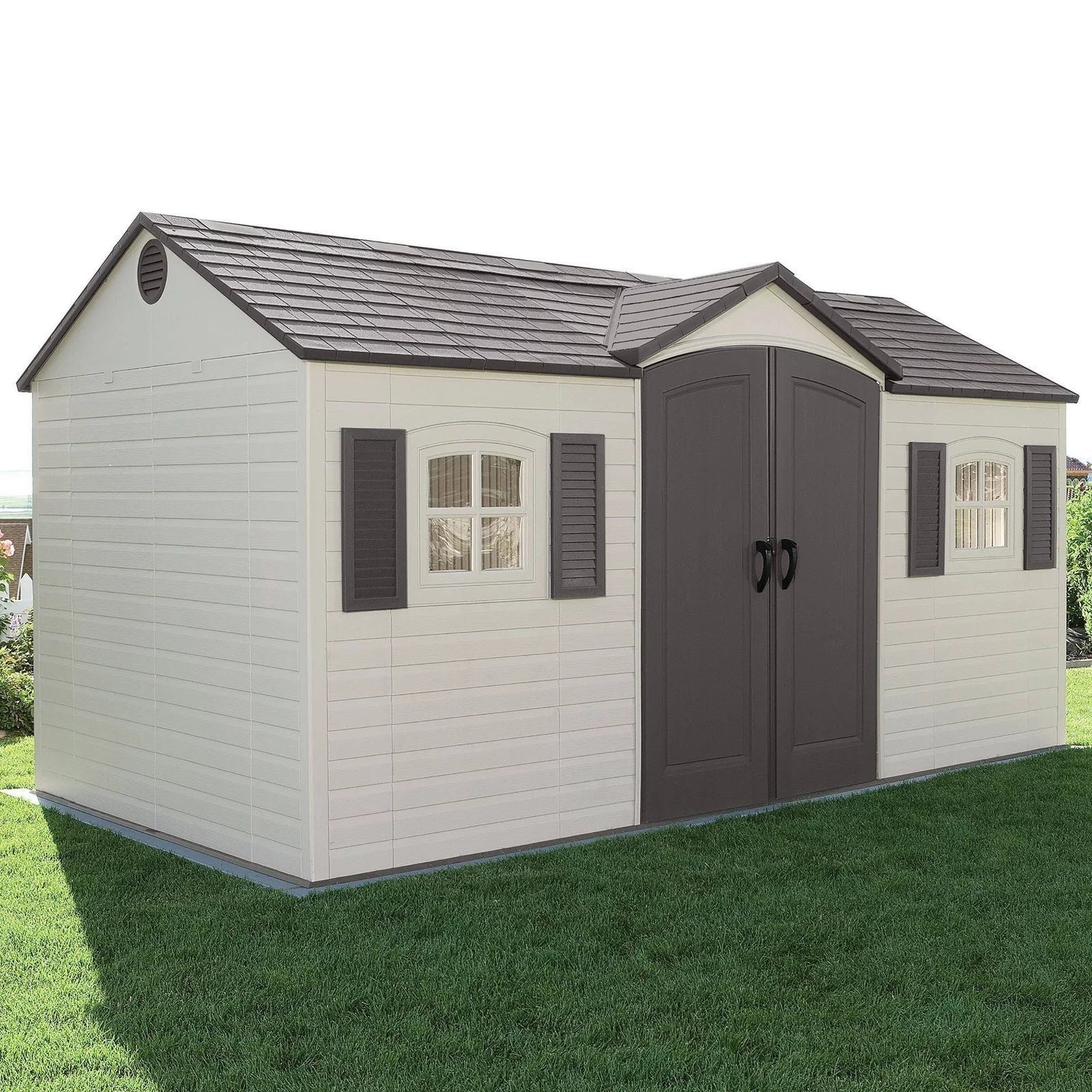 Lifetime 15 ft. x 8 ft. Resin Outdoor Garden Shed - Image 3