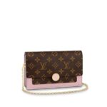 Louis Vuitton FLORE CHAIN WALLET Rose Ballerine Pink