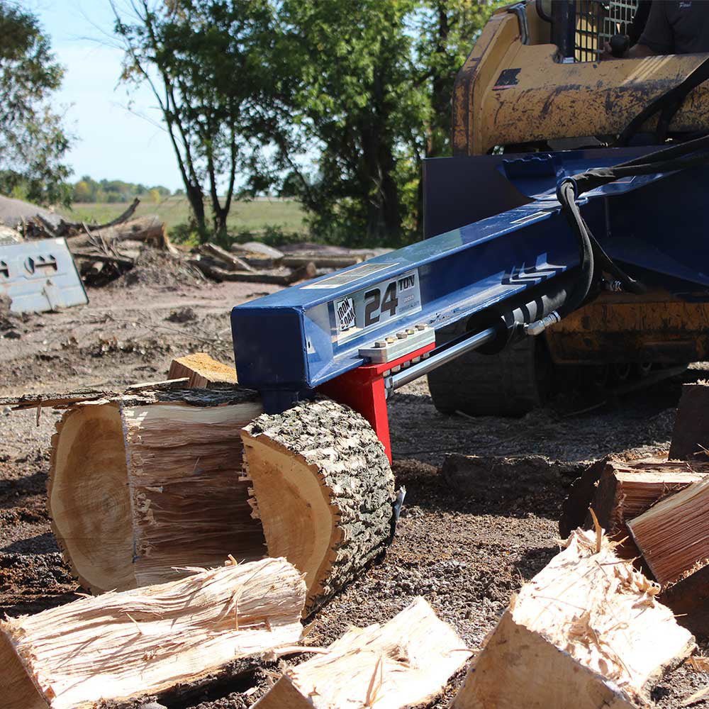 24 Ton Iron & Oak Upside Down Skid Steer Log Splitter Attachment (SMH2419) - Image 10