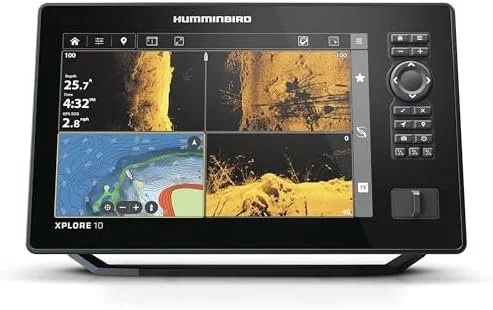 Humminbird XPLORE 10 GPS fish finder featuring a 10.1-inch HD touchscreen display