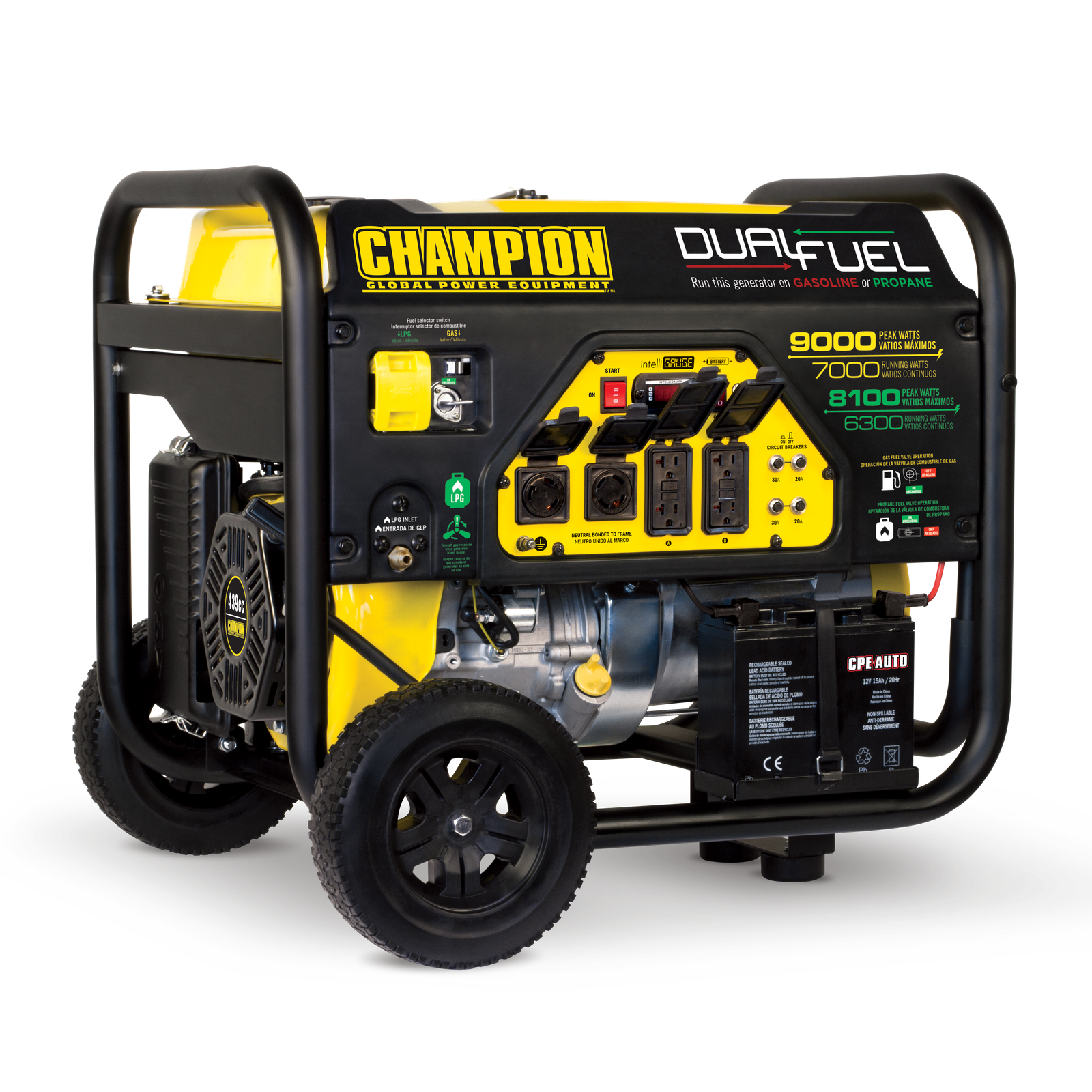 Champion 100155 7000W/9000W Dual Fuel Electric Start Generator Manufacturer RFB - Image 2