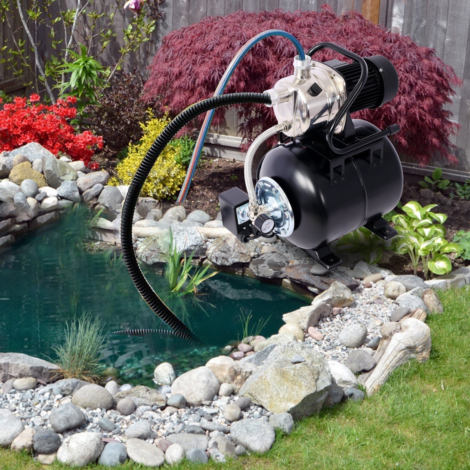 1.6HP Shallow Well Pump with 5-Gallon Pressure Tank – Automatic Water Booster, Garden & Irrigation Pump - Image 9