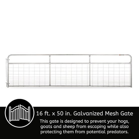 CountyLine 16 ft. x 50 in. Galvanized Mesh Gate - Image 2