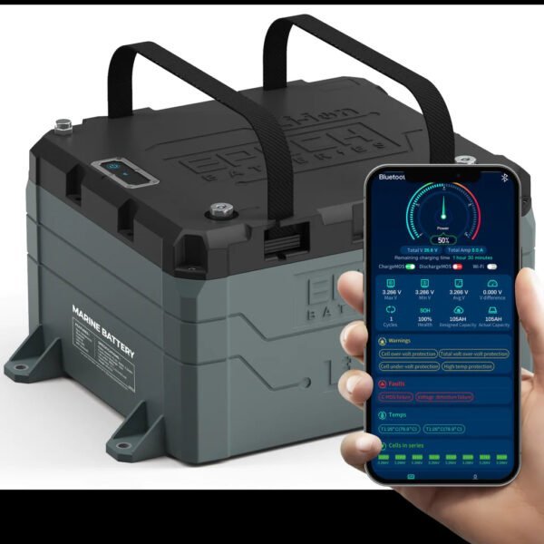 48V 50AH LiFePO4 Lithium Battery with Bluetooth and Heating Feature