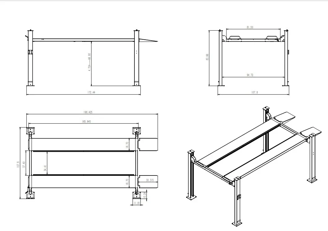 4H850 Heavy Duty Four Post Car lift 8500Lbs By KaTool - Image 5
