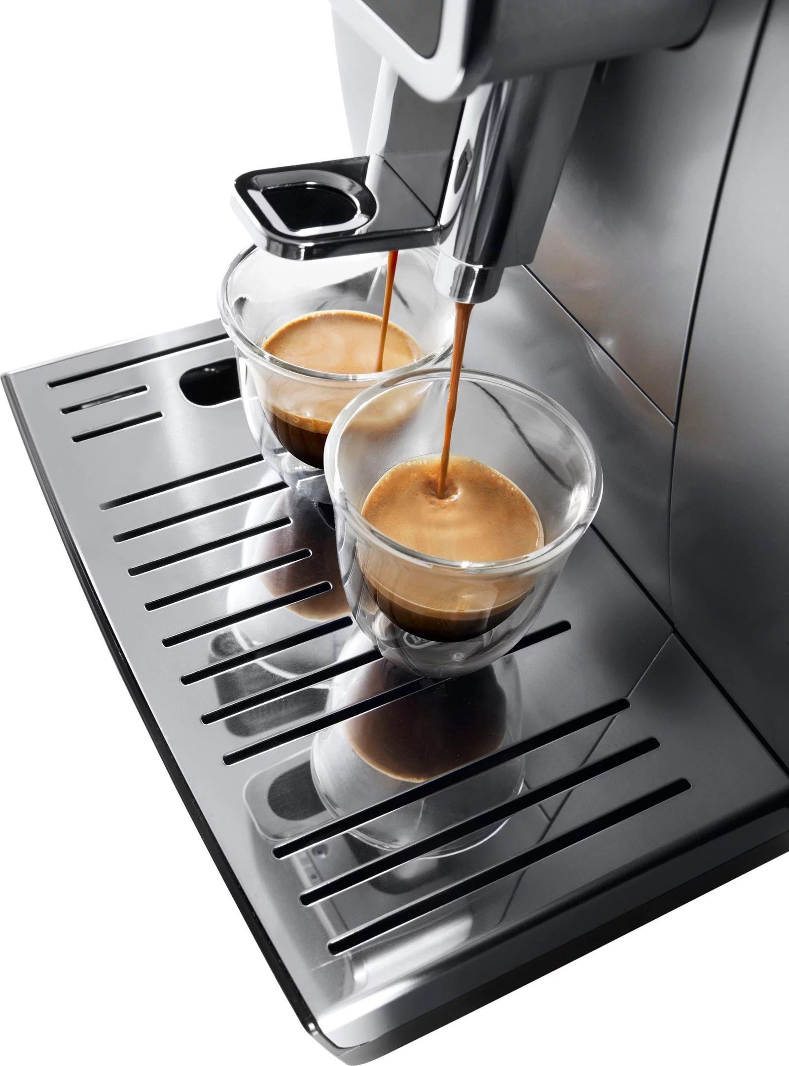 De’Longhi – Dinamica TrueBrew Over Ice Fully Automatic Coffee and Espresso Machine- Chrome and Black - Image 7