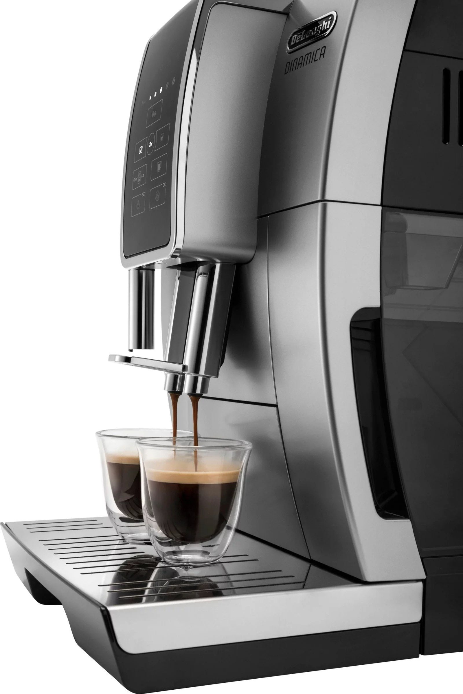 De’Longhi – Dinamica TrueBrew Over Ice Fully Automatic Coffee and Espresso Machine- Chrome and Black - Image 3