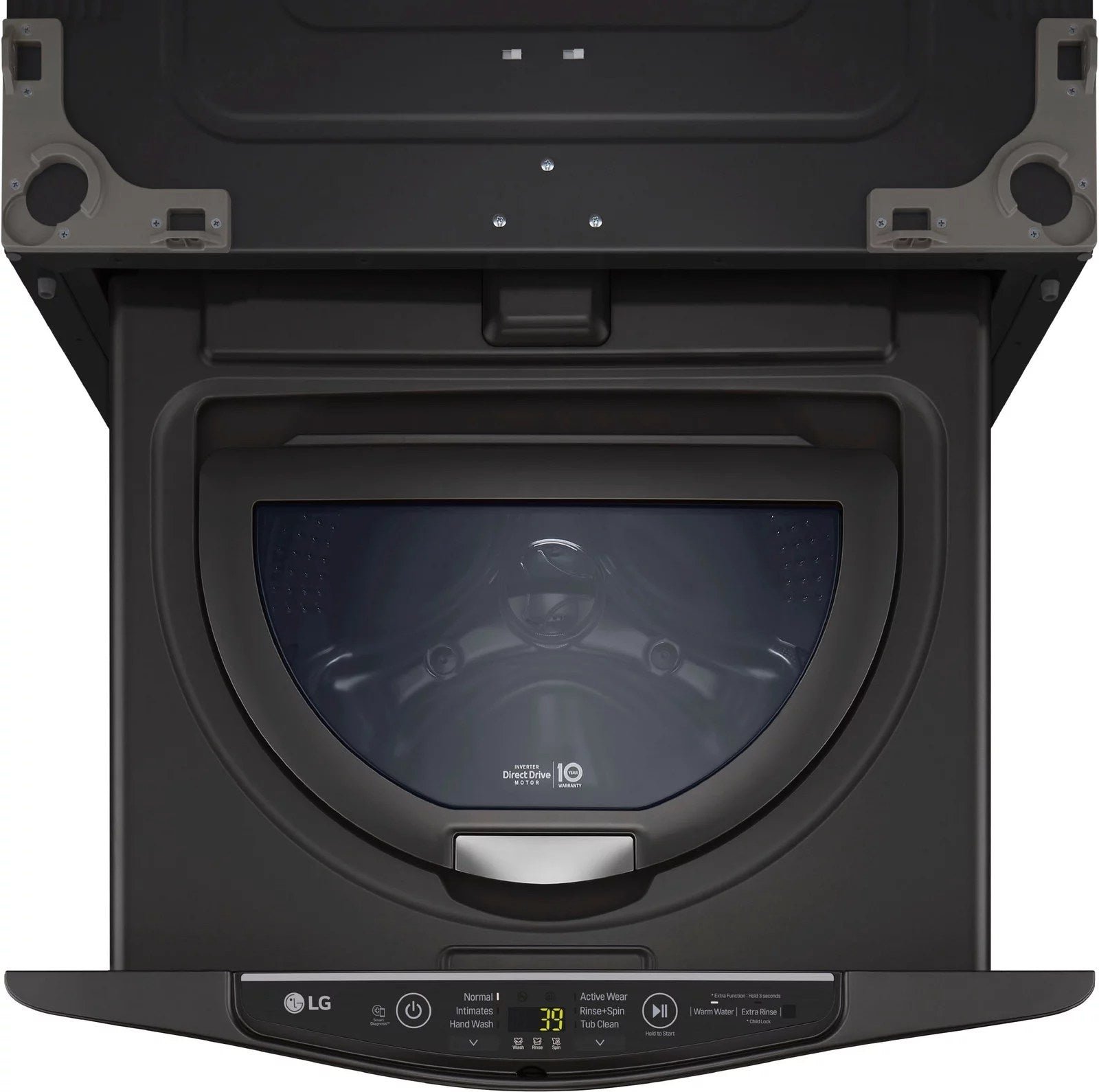 LG – SideKick 1.0 Cu. Ft. High-Efficiency Smart Top Load Pedestal Washer with 3-Motion Technology – Black steel - Image 15
