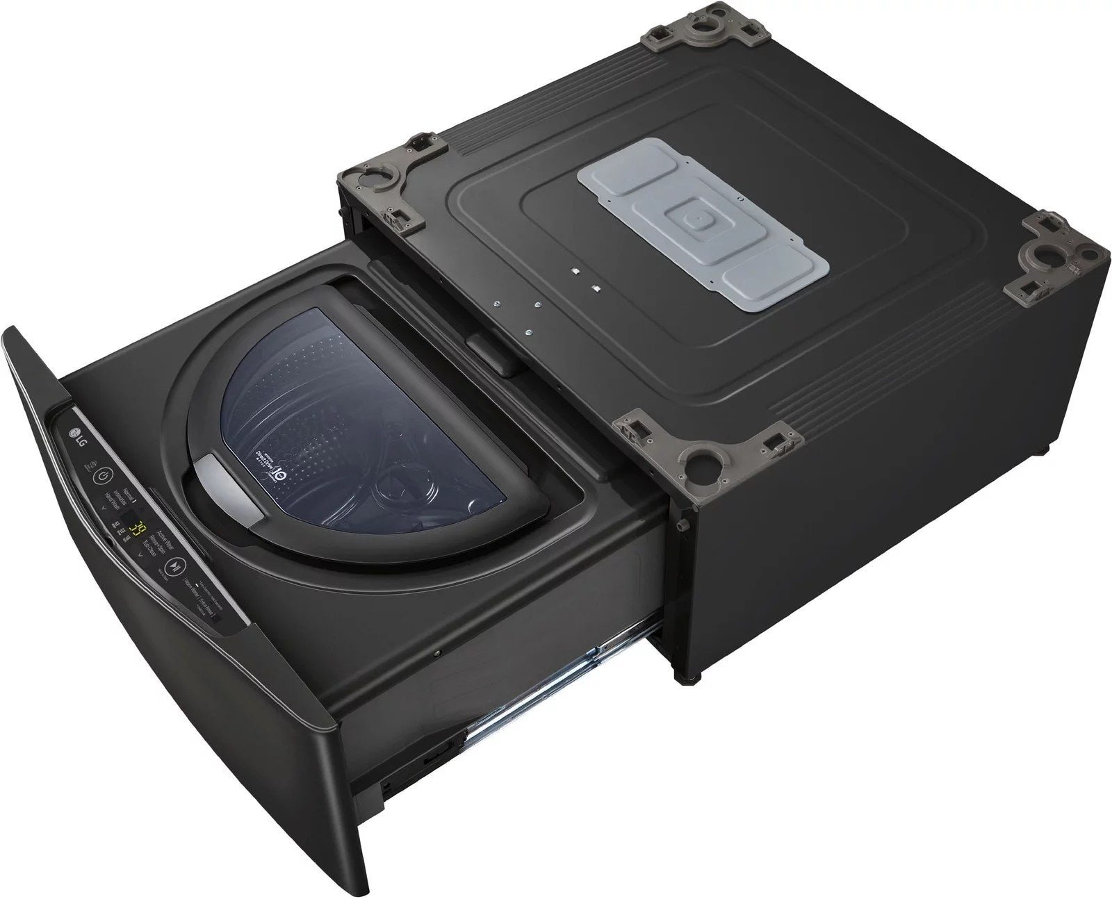 LG – SideKick 1.0 Cu. Ft. High-Efficiency Smart Top Load Pedestal Washer with 3-Motion Technology – Black steel - Image 11