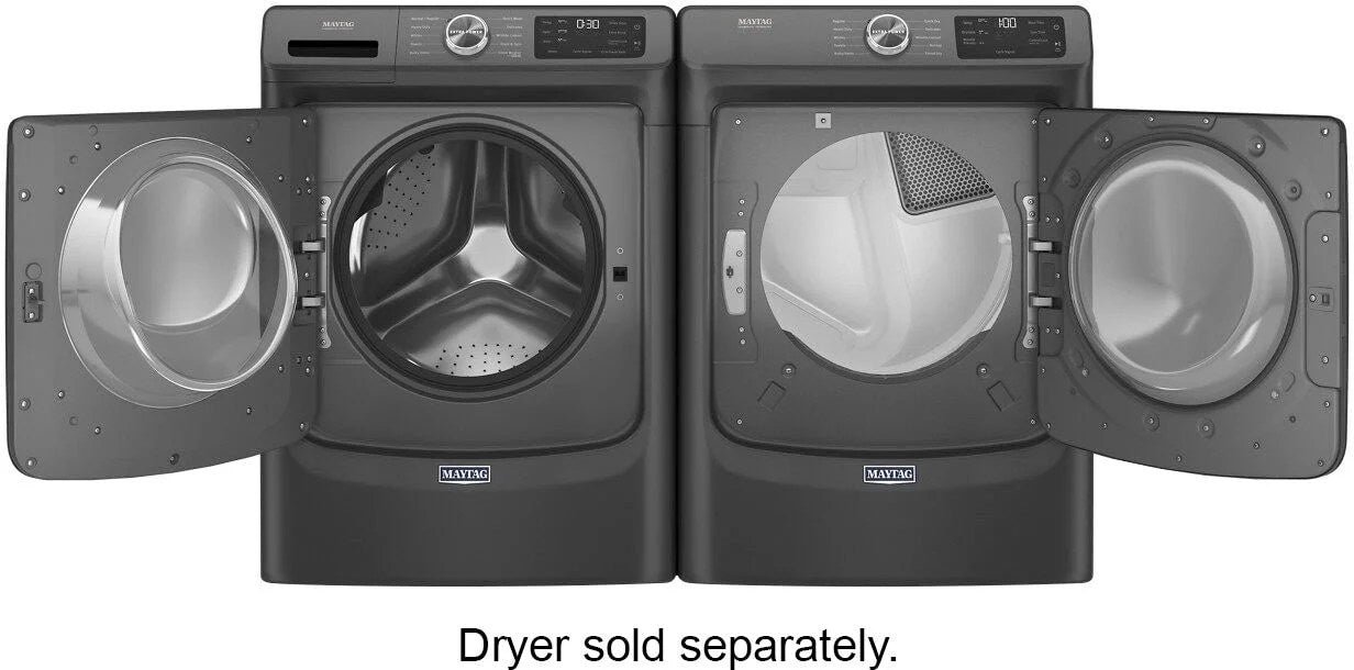 Maytag – 4.5 Cu. Ft. High Efficiency Stackable Front Load Washer with Steam and Extra Power Button – Volcano Black - Image 6