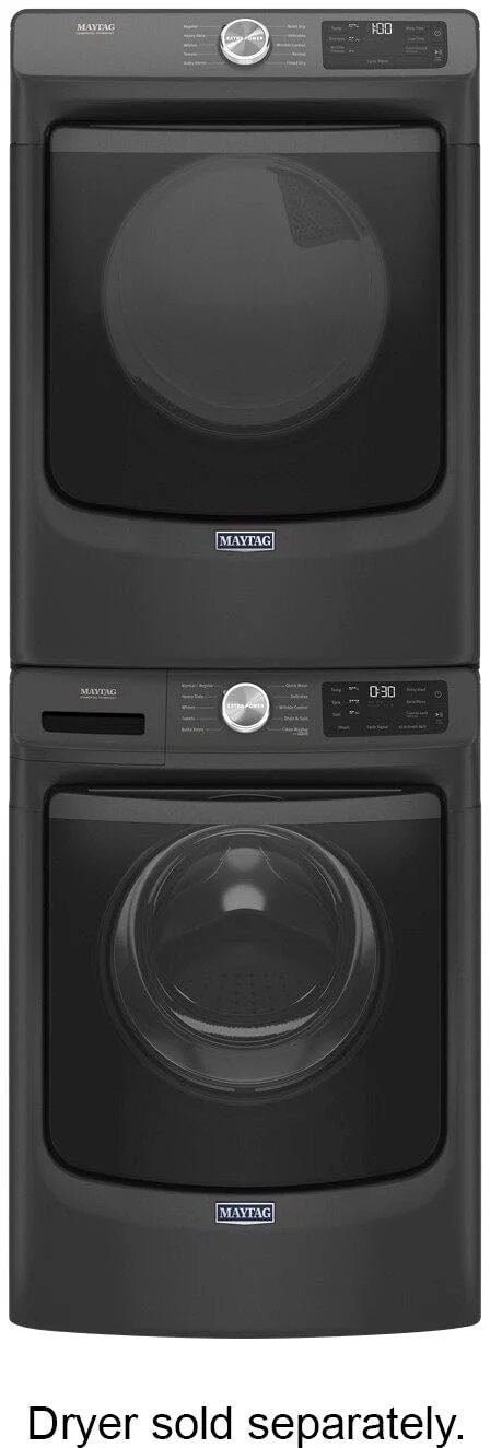 Maytag – 4.5 Cu. Ft. High Efficiency Stackable Front Load Washer with Steam and Extra Power Button – Volcano Black - Image 4