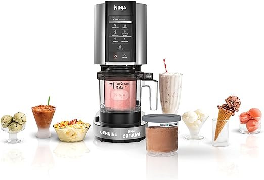 Ninja NC301 CREAMi Ice Cream Maker for Gelato Mix-ins Milkshakes Sorbet Smoothie Bowls & More 7 One-Touch Programs with 2 Pint Containers & Lids Compact Size Silver - Image 4