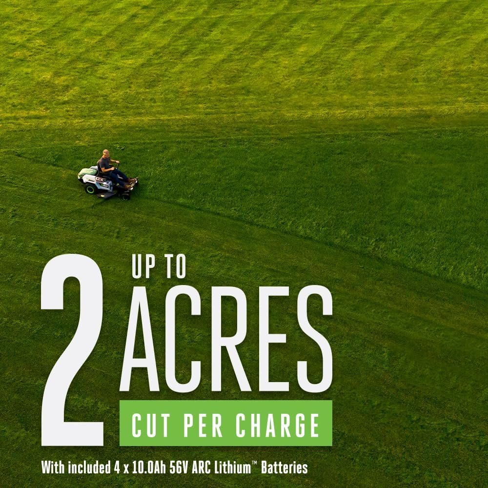 EGO Power+ Electric Riding Lawn Mower, 42″ Deck with Zero Turn Radius, Includes (4) 56V 10.0Ah Batteries and Charger ZT4204L - Image 2