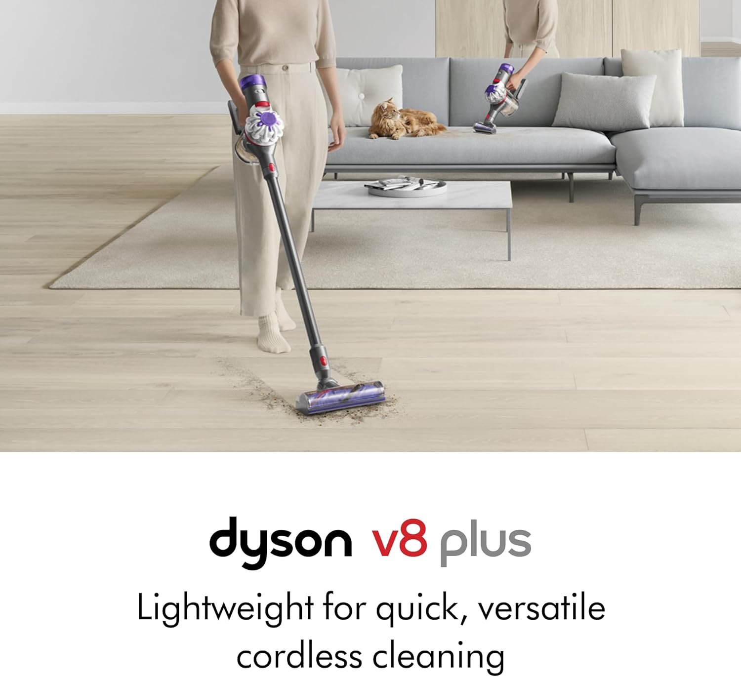 Dyson V8 Plus Cordless Vacuum, Cleans Hard Floors and Carpets - Image 2