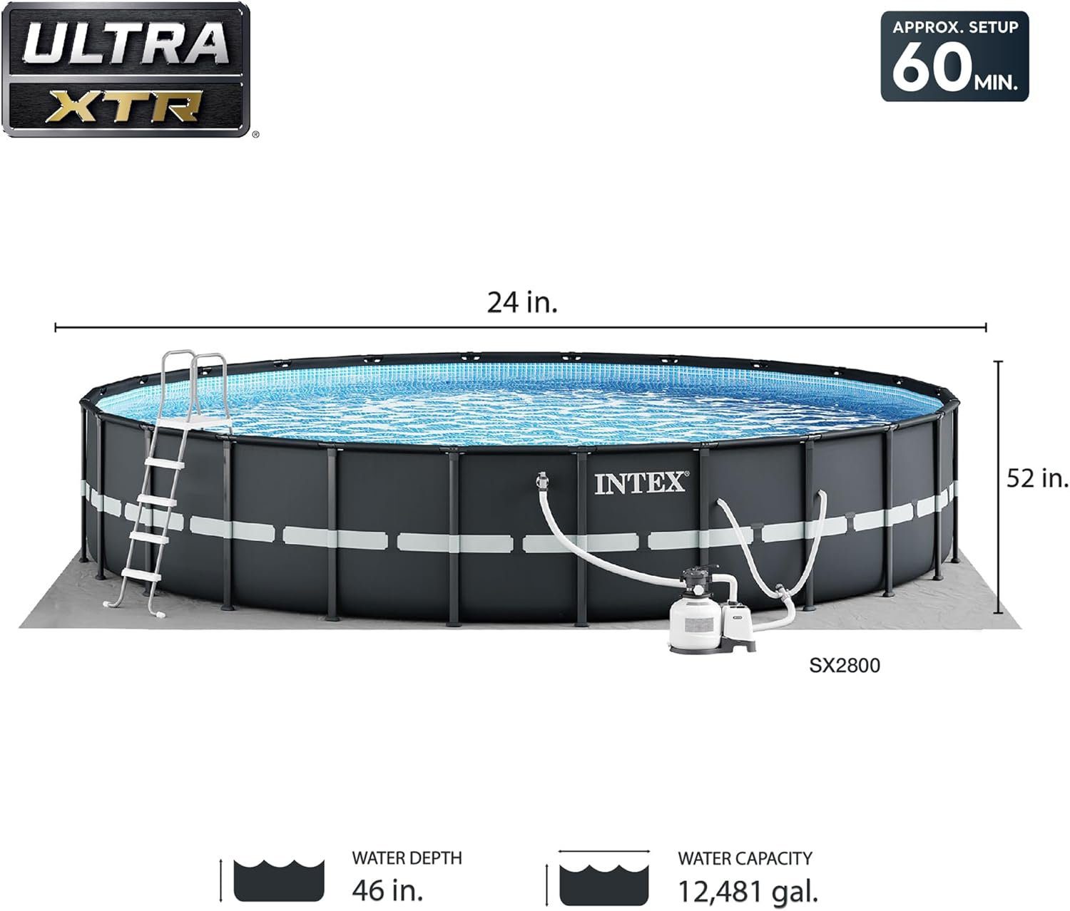 Intex Ultra XTR Round Frame Pool with Pump, Cooler, and Floats (2 Pack) - Image 6