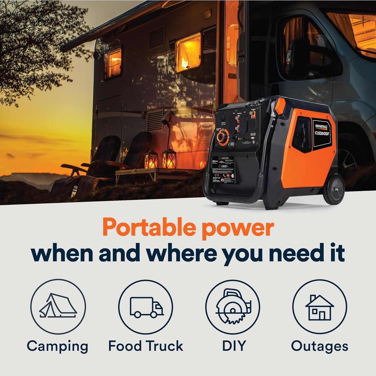 Generac 3,300-Watt Gas Powered Portable Inverter Generator – Lightweight and Compact - Image 46