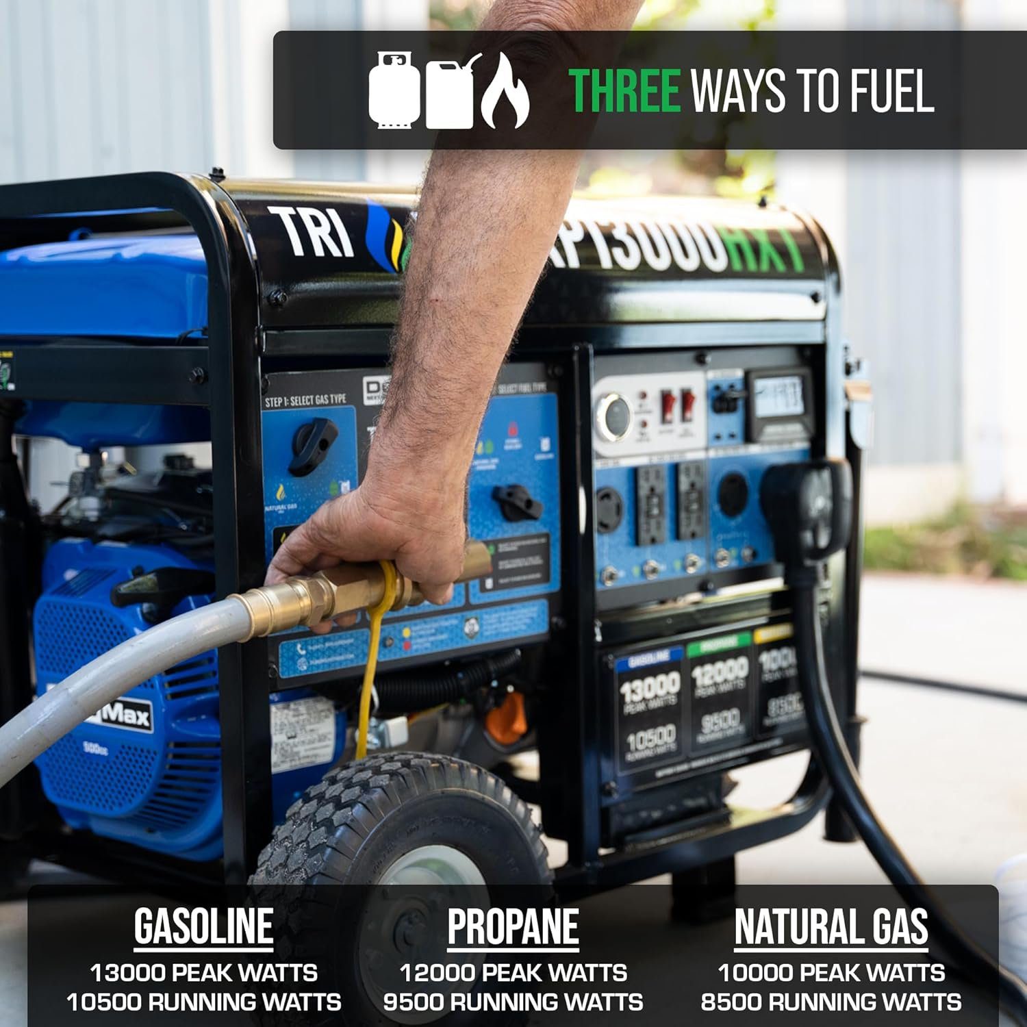 DuroMax 13,000 Watt Tri Fuel Portable HXT Generator XP13000HXT - Image 4