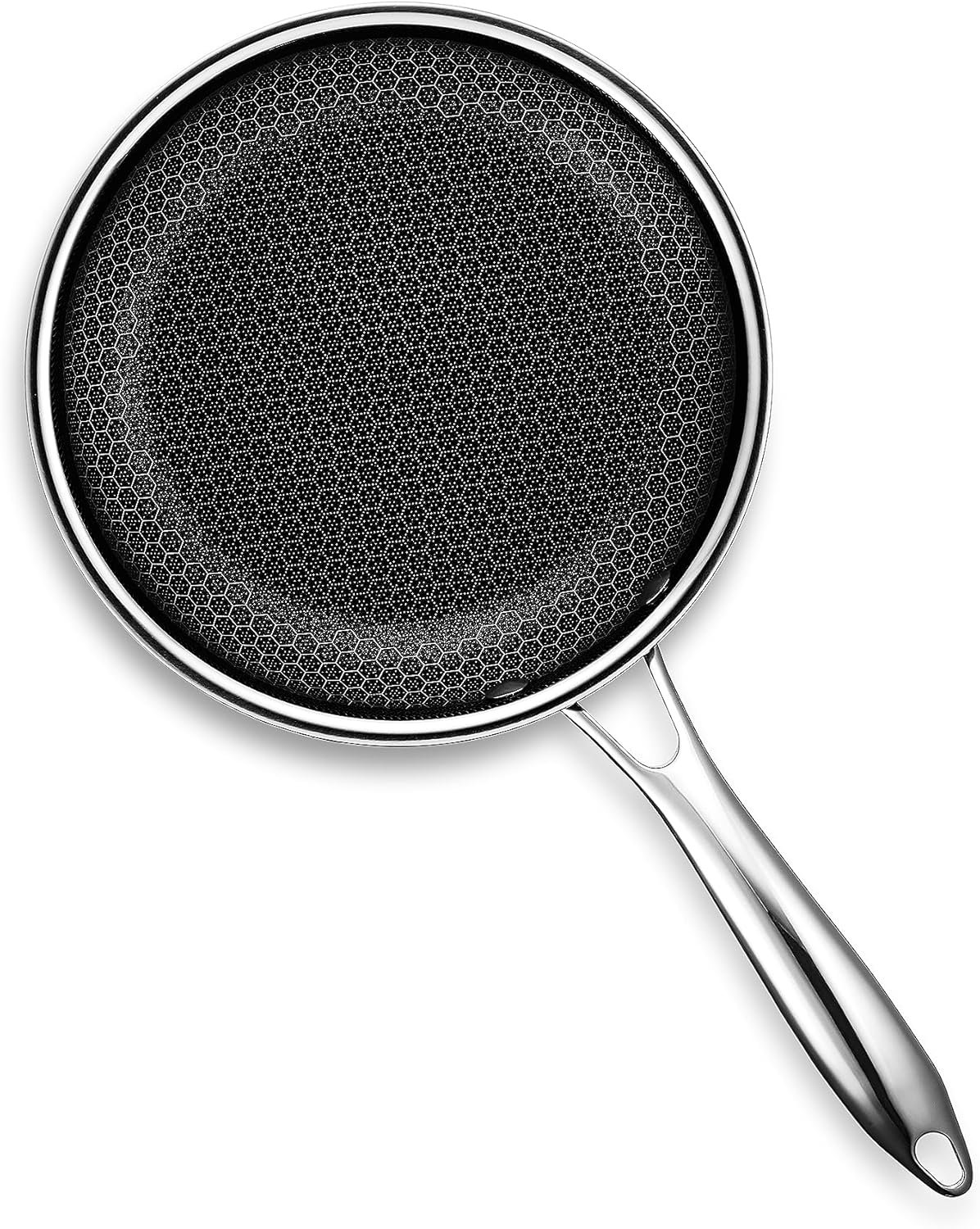 HexClad Hybrid Nonstick 8-Inch Frying Pan with Tempered Glass Lid, Stay-Cool Handle, Dishwasher-Friendly, Oven-Safe Up to 900°F, Induction Ready, Compatible with All Cooktops - Image 2