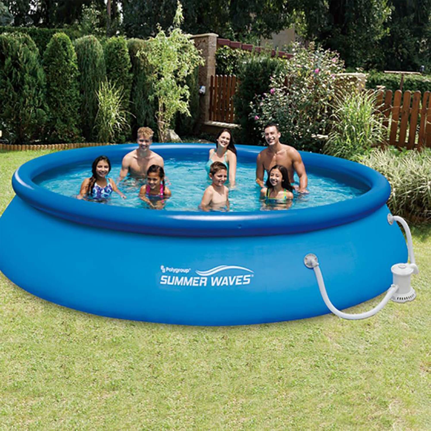 Summer Waves 15ft x 36in Quick Set Inflatable Outdoor Above Ground - Image 2