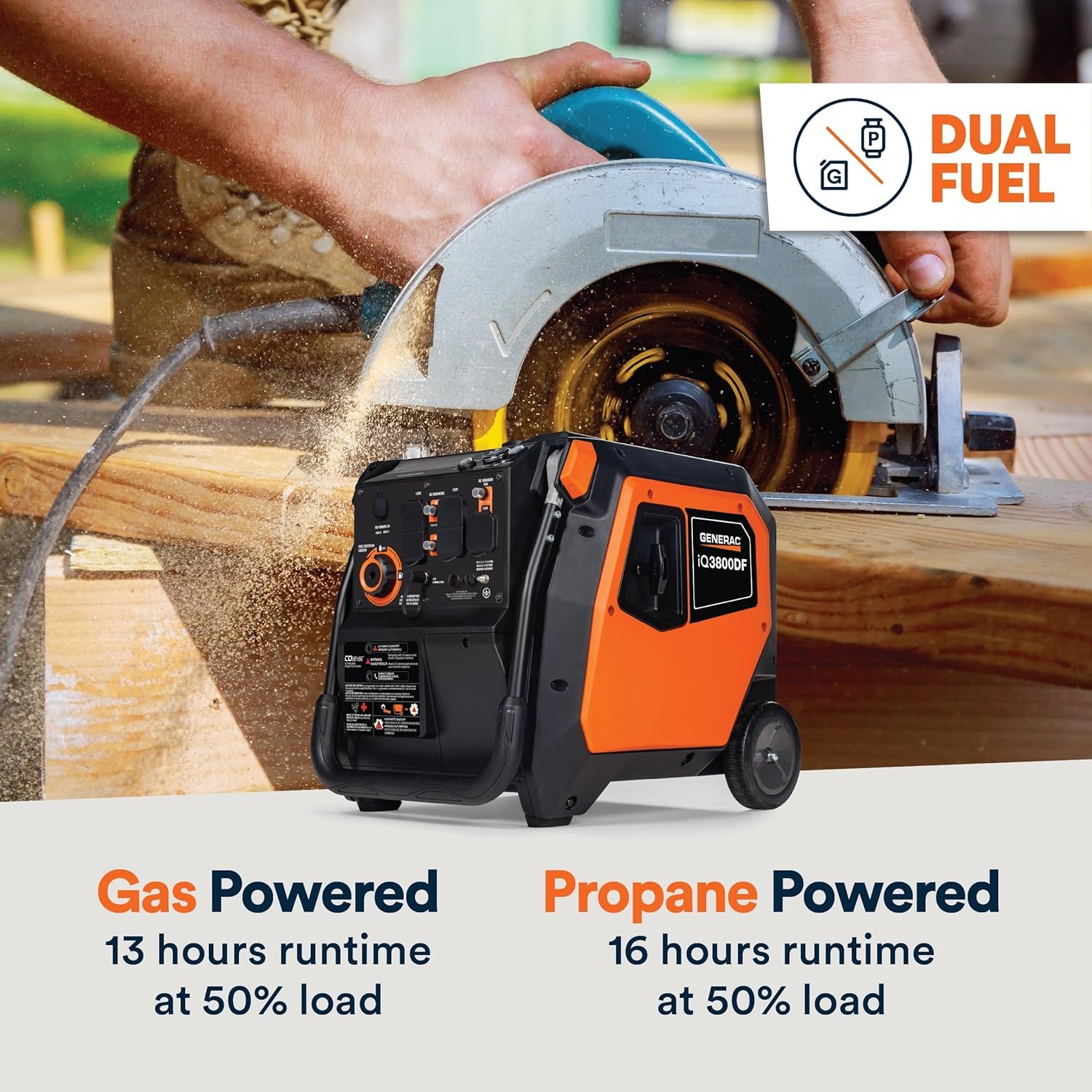 Generac 3,300-Watt Gas Powered Portable Inverter Generator – Lightweight and Compact - Image 30