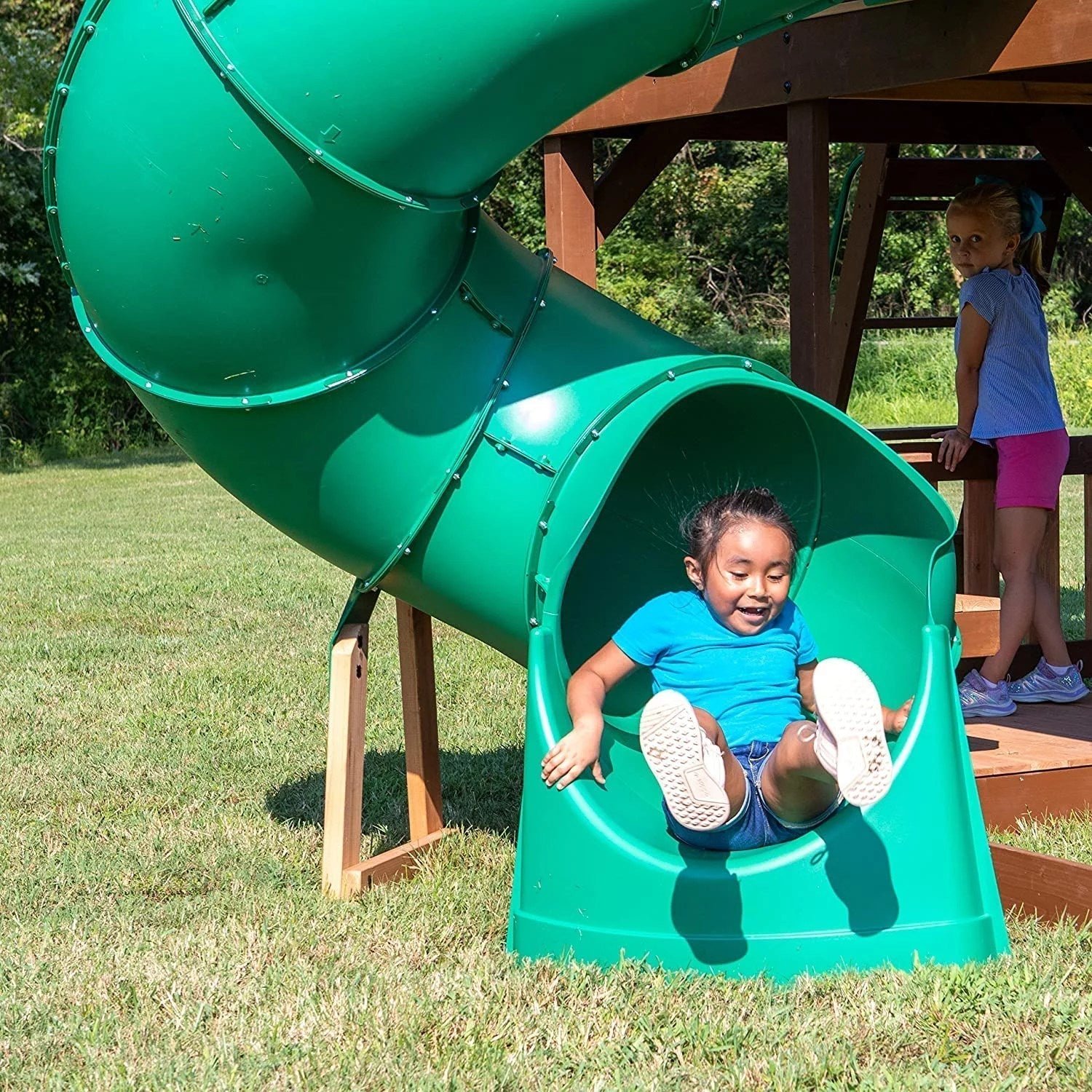 Backyard Discovery Skyfort III Cedar Swing Set w/ Tube Slide – DIY - Image 7