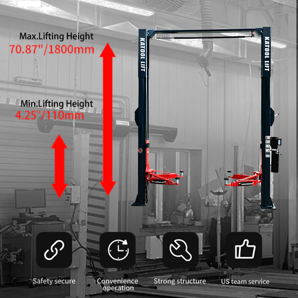 AS110D Two Post Vehicle Lift 11000 lbs By KaTool - Image 4