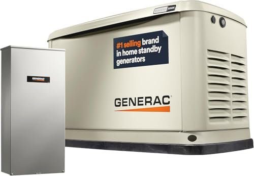 Generac Guardian 22kW Home Standby Generator with 200 Amp Transfer Switch, Durable All Aluminum, WiFi Enabled with G-Force Engine, Easy to Use, Whole House Power Backup, Smart Outage Solution – Bisque